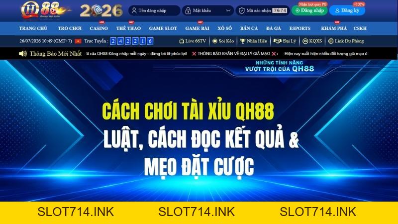 Cách Chơi Tài Xỉu QH88: Luật, Cách Đọc Kết Quả & Mẹo Đặt Cược