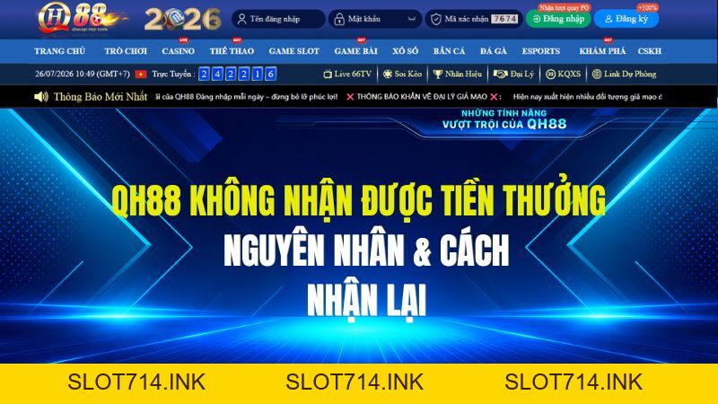QH88 Không Nhận Được Tiền Thưởng: Nguyên Nhân & Cách Nhận Lại