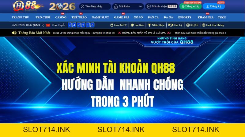 Hướng Dẫn Xác Minh Tài Khoản QH88 Nhanh Chóng Trong 3 Phút