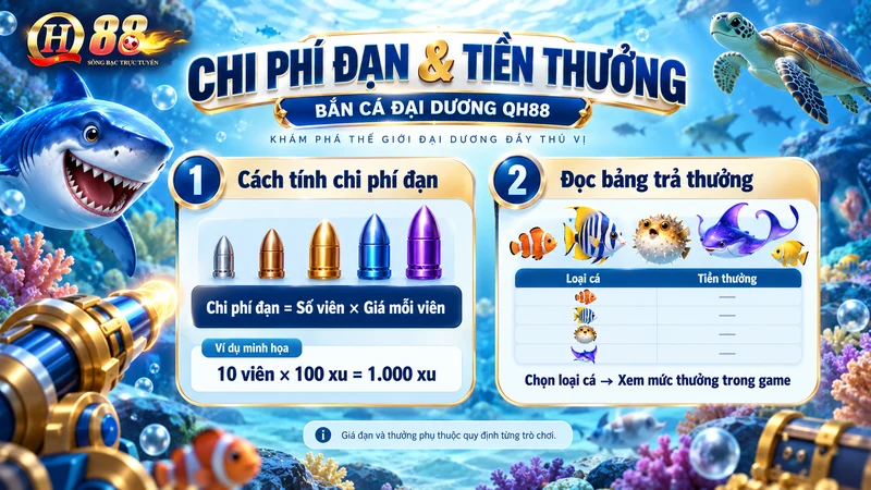 Bắn Cá Đại Dương QH88 – Cách Chơi Và Đọc Bảng Trả Thưởng
